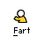 Animated contact sheet of a yellow stick figure with changing head colors and occasional sound waves, each labeled "Fart" below the icon.