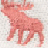 Two pink cartoon deer with antlers stand side-by-side on a light gray background, one with a small red heart symbol to the right.