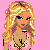 Pixelated icon with pink background showing a blonde woman, partial body of another figure in blue pants and top, and a blue dress. Text reads 'suger Pie', 'Honey u no Bunch that', 'I luv you!'.