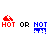 Pixelated graphic shows red 'HOT' with a crown, black 'OR', and blue 'NOT' on gray background.