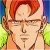 Pixelated close-up of a person with red hair and glasses against a multicolored background.