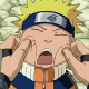 identical anime character icons with spiky yellow hair, blue headband, orange and blue jacket, white collar, black wristbands, showing varied facial expressions from crying to smiling