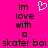 A static pixel art image with a bright pink background, displaying text and a heart symbol.