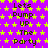 A static image with a purple background covered in yellow stars, displaying repeated text "Lets Pump Up The Party" in dark brown pixelated font.