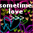 Animated icon with colorful heart outlines and floral patterns on a black background, displaying text that changes from 'sometime love' to 'isn't enough'.