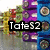 Animated icon with four distinct sections showing text overlays and background changes.