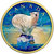 Circular icon with blue and yellow gradient border containing a pixelated polar bear on a blue background.