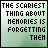 A 5x5 contact sheet of animated frames showing a pixelated text-based icon with the phrase "THE SCARIEST THING ABOUT MEMORIES IS FORGETTING THEM" on a light green background, displaying subtle animation effects across sampled frames.