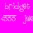 Pixelated text and symbols on four colored backgrounds with visible animation changes between frames.