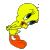 A pixelated yellow cartoon bird with orange feet on a gray background, next to green text reading "Original Icons .com" on a dark green background.