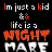 A 4-frame animated contact sheet showing a pixelated text-based animation with orange and white lettering on black background, repeating the phrase "I'm just a kid & life is a NIGHTMARE" across four identical frames arranged in a 2x2 grid.