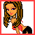 Pixel art contact sheet of a female character with brown dreadlocks and red earrings across six frames showing facial expression changes, paired with text boxes containing phrases like "Don't hate me b/c" and "I'm hot..." on white backgrounds with red borders.