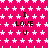 A static image with a bright pink background covered in white star patterns, featuring repeated 'I LOVE U' text in dark brown pixelated font.