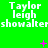 Green background with repeated white text 'Taylor leigh showaltershowaltershowalter' and scattered pink plus signs, some of which change position across frames.