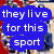 A static image of a sports team in blue uniforms with 'NY' logos, overlaid by a blue text bubble reading "they live for this sport" on the left side.