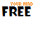 Pixelated text repeats across with orange and black lettering on white background, showing animation effects like fading dots