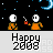 Animated pixel art featuring orange-clad figures with white helmets against a starry space background, displaying sequential actions including weapon firing and explosion effects.