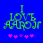 Green pixelated text "I LOVE AMOR" on blue background with pink and purple star icons below, showing animation change in star colors