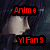 four anime-style character headshots with changing text overlays in red, yellow, green, and blue