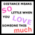 Six distinct display text and imagery related to love, featuring phrases like "DISTANCE MEANS SO LITTLE WHEN YOU LOVE SOMEONE THIS MUCH" with colored words and heart symbols