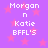 Purple background with pink stars and repeated white text reading 'Morgan n Katie BFLL'S' in a pattern