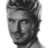 Black-and-white pixelated image of a person with styled hair and a faint smile, next to bold pixelated text reading "Impossible is Nothing" on a white background.