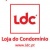 Red pixelated text 'ldc' inside a square frame with a light pink border on a white background, with additional pixelated text below.