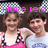 Four identical figures in white and pink outfits with dark hair, standing side-by-side with arms around each other under pink text reading 'i love reid <3'.