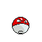 Pixelated red-and-white mushroom-shaped icon with white spots, black outline, and small mouth-like shape at bottom; four variations show subtle expression changes.