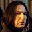 Pixelated image of a person with long dark hair against a red background, featuring yellow text reading "Severus Snape Potions Master".