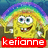 six identical cartoon characters with rainbow halos, each labeled 'kerianne' in different colored text boxes