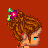 Pixel art illustration with three side-profile figures on a solid red background, each paired with text about love's beginning and end.