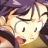 Pixelated anime-style contact sheet showing two frames of a character with purple hair and light skin on the left, next to black background text reading "Anime IM" and "COM" on the right.