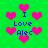 Green background with pink heart shapes and blue text reading "I Love Alec" in pixelated font.