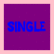 Two side-by-side square icons display text on solid backgrounds; left shows 'SINGLE' in blue, right shows partial text reading 'Sinlge n Lookin' in white.