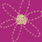 Two pixelated flower-like shapes on a magenta background with white text reading 'i miss u' below the right shape.