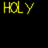 Yellow pixelated text 'HOLY' at top left and 'CHEEZE' at bottom left on black background with gray rectangle in lower right.