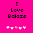 Pixelated text on bright pink background with five heart symbols below, two versions showing different heart color sequences.