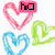 Pixelated heart outlines in pink, blue, and green with text overlays reading 'ho', 'hoho', and 'hohoho' on a white background.