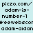 Pixelated text with repeated phrases and purple highlight changes across three on light blue background