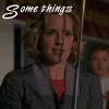 A person with light brown curly hair wears a gray jacket over a red shirt, with text overlays reading 'Some things' and 'Are worth fighting for' in white script font.