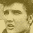 A 3x3 contact sheet of seven animated frames showing Elvis Presley's face in sepia tones with varying expressions and poses, arranged left-to-right top-to-bottom on a gray background.