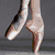 A six- of dancing-themed images showing ballet shoes, a foot in a black shoe, text about dancing, and related symbols