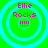 Four identical circular icons with cyan rings on a bright green background, each displaying pink text "Ellie Rocks !!!!" in pixelated font.