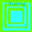 Four square display layered green and cyan squares with 'Sunny' text above each, arranged in a
