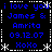 Blue pixelated text on black background with white dotted borders and snowflake corners, repeating 'i love you James & Amrita 09.12.07 XoXo' in four identical quadrants.