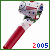 A red-handled hammer with a white head decorated in green holly and blue dots, positioned diagonally against a white background.
