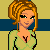 Animated contact sheet showing a cartoon woman in green top and blue shorts with repeated text elements on yellow-and-blue grid background.