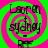 A four- of identical animated icons featuring a green and pink spiral background with black text reading "Lorn sydney" and a small cross symbol