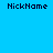 Pixelated text 'NickName' appears in multiple positions on a blue background with darker blue rectangular overlays.